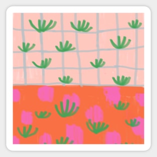 Tropical Plants Grid Sticker